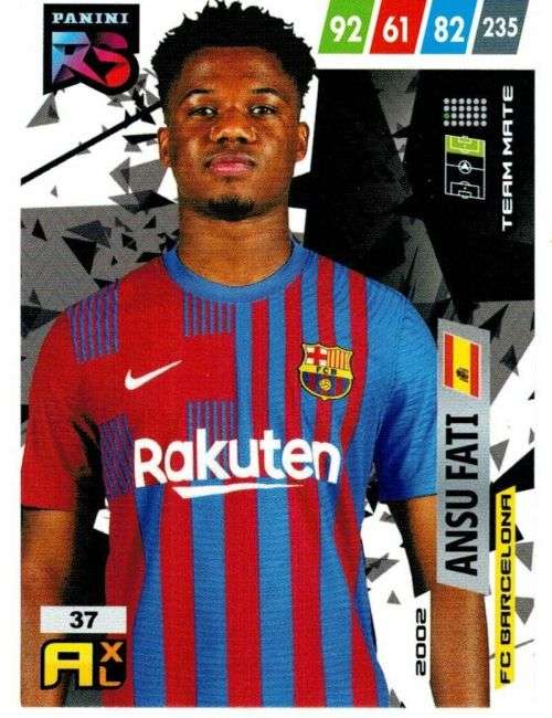 ANSU FATI (Barcelona) - PANINI `FIFA 365 COLLECTION` 2021/22 - RISING STAR TRADING CARD 37