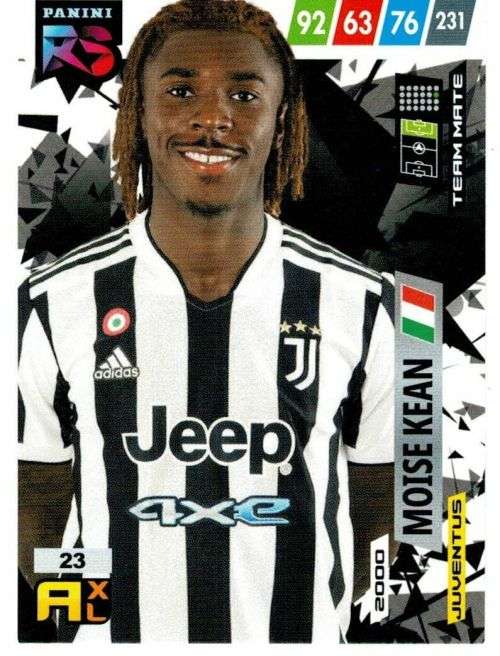 MOISE KEAN (Juventus) - PANINI `FIFA 365 COLLECTION` 2021/22 - RISING STAR TRADING CARD 23