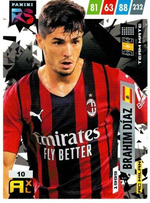 BRAHIM DIAZ (AC Milan) - PANINI `FIFA 365 COLLECTION` 2021/22 - RISING STAR TRADING CARD 10