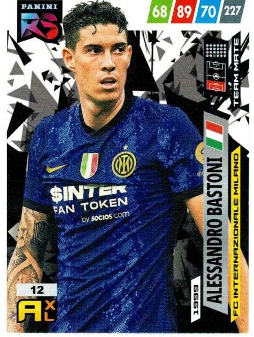 ALLES. BASTONI (Inter) - PANINI `FIFA 365 COLLECTION` 2021/22 - RISING STAR TRADING CARD 12