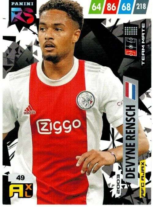 DEVYNE RENSCH (Ajax) - PANINI `FIFA 365 COLLECTION` 2021/22 - RISING STAR TRADING CARD 49