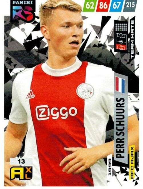 PERR SCHUURS (Ajax) - PANINI `FIFA 365 COLLECTION` 2021/22 - RISING STAR TRADING CARD 13