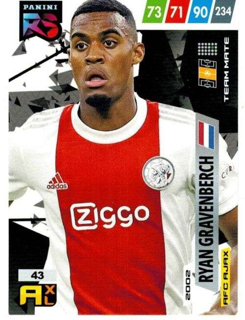 RYAN GRAVENBERCH (Ajax) - PANINI `FIFA 365 COLLECTION` 2021/22 - RISING STAR TRADING CARD 43