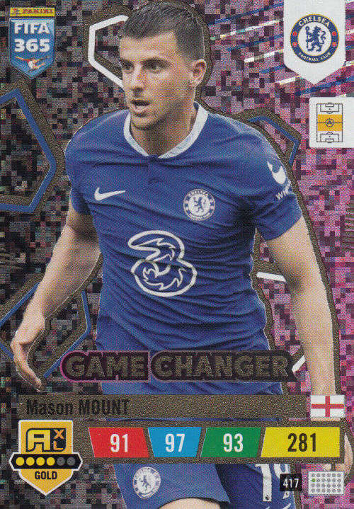 MASON MOUNT - PANINI `FIFA 365 COLLECTION` 2023 - `GAME CHANGER` FOIL TRADING CARD 417