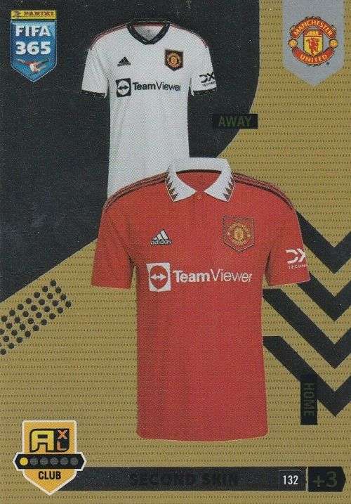 MANCHESTER UNITED FC - PANINI `FIFA 365 COLLECTION` 2023 - `SECOND SKIN` FOIL TRADING CARD 132