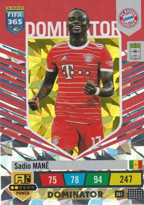 SADIO MANE - PANINI `FIFA 365 COLLECTION` 2023 - `DOMINATOR` FOIL TRADING CARD 261