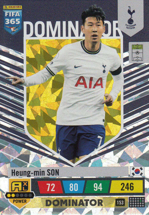 HEUBG MIN SON - PANINI `FIFA 365 COLLECTION` 2023 - `DOMINATOR` FOIL TRADING CARD 153