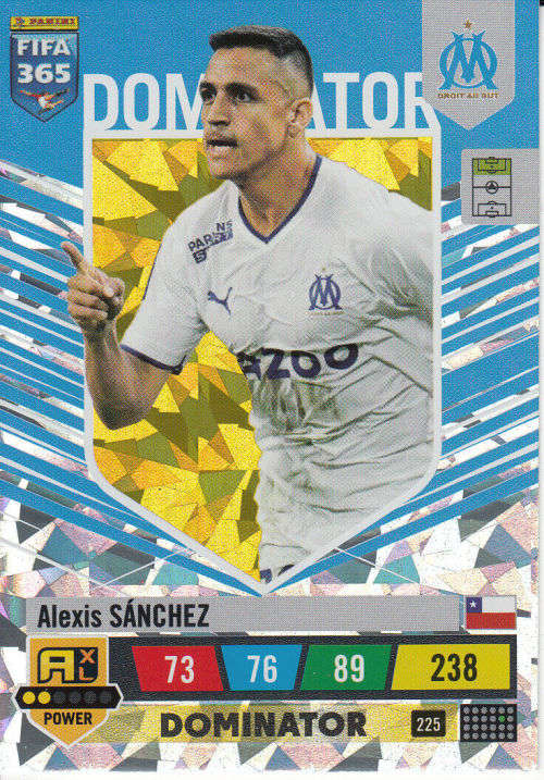 ALEXIS SANCHEZ - PANINI `FIFA 365 COLLECTION` 2023 - `DOMINATOR` FOIL TRADING CARD 225