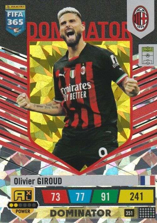 OLIVIER GIROUD - PANINI `FIFA 365 COLLECTION` 2023 - `DOMINATOR` FOIL TRADING CARD 351