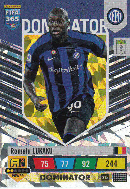 ROMELU LUKAKU - PANINI `FIFA 365 COLLECTION` 2023 - `DOMINATOR` FOIL TRADING CARD 315