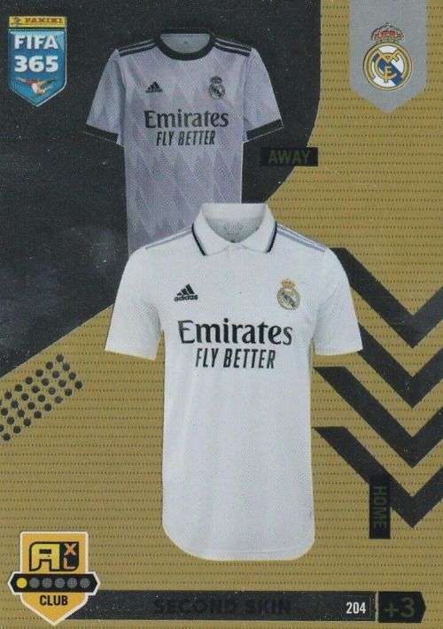 REAL MADRID - PANINI `FIFA 365 COLLECTION` 2023 - `SECOND SKIN` FOIL TRADING CARD 204
