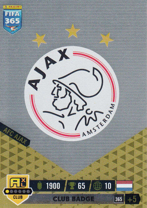 AFC AJAX - PANINI `FIFA 365 COLLECTION` 2023 - `CLUB BADGE` FOIL TRADING CARD 365