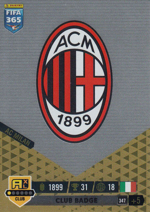 AC MILAN - PANINI `FIFA 365 COLLECTION` 2023 - `CLUB BADGE` FOIL TRADING CARD 347