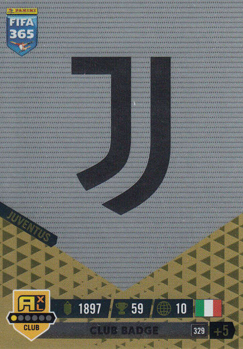 JUVENTUS - PANINI `FIFA 365 COLLECTION` 2023 - `CLUB BADGE` FOIL TRADING CARD 329