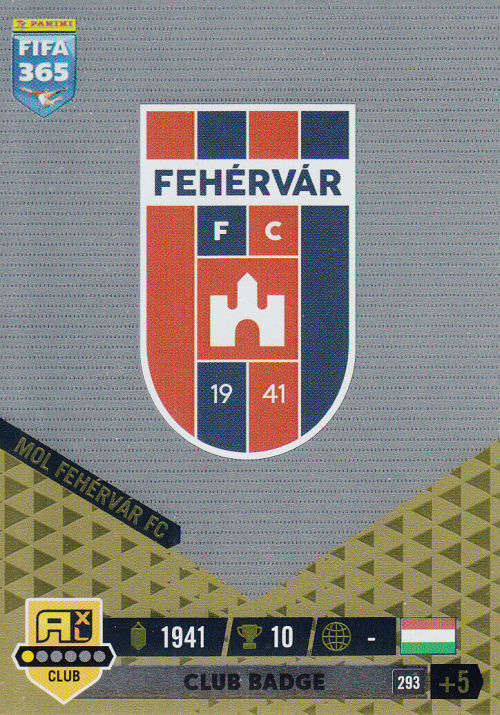 MOL FEHERVAR FC - PANINI `FIFA 365 COLLECTION` 2023 - `CLUB BADGE` FOIL TRADING CARD 293