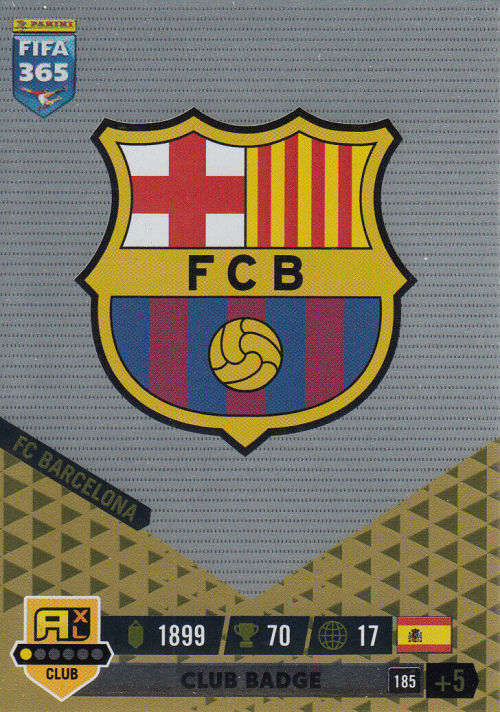 BARCELONA FC - PANINI `FIFA 365 COLLECTION` 2023 - `CLUB BADGE` FOIL TRADING CARD 185