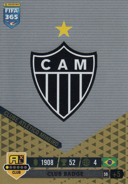 CLUBE ATLETICO MINEIRO - PANINI `FIFA 365 COLLECTION` 2023 - `CLUB BADGE` FOIL TRADING CARD 59