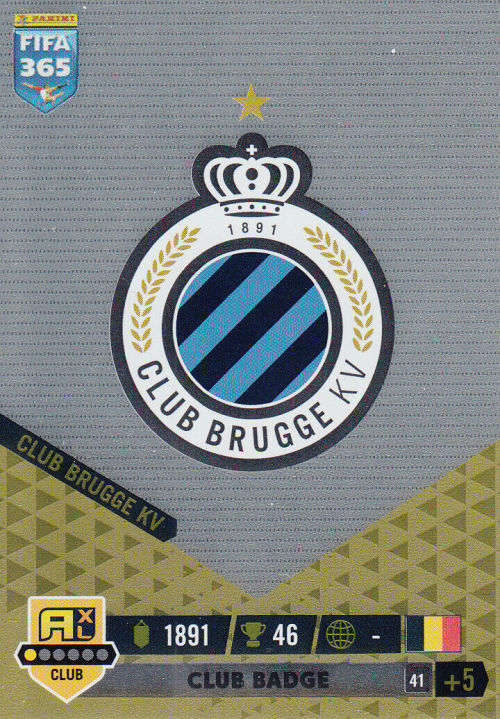 CLUB BRUGGE KV - PANINI `FIFA 365 COLLECTION` 2023 - `CLUB BADGE` FOIL TRADING CARD 41