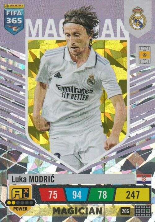 LUKA MODRIC - PANINI `FIFA 365 COLLECTION` 2023 - `MAGICIAN` FOIL TRADING CARD 206