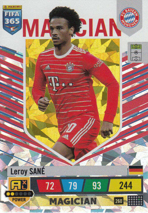 LEROY SANE - PANINI `FIFA 365 COLLECTION` 2023 - `MAGICIAN` FOIL TRADING CARD 260