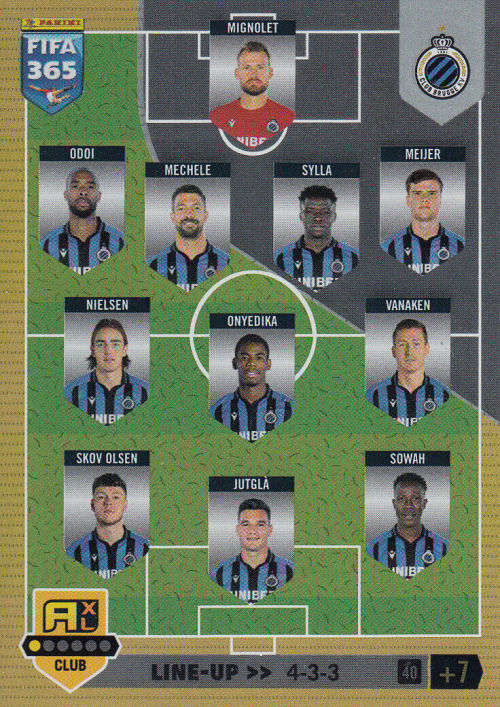 CLUB BRUGGE KV - PANINI `FIFA 365 COLLECTION` 2023 - `TEAM LINE UP` FOIL TRADING CARD 40
