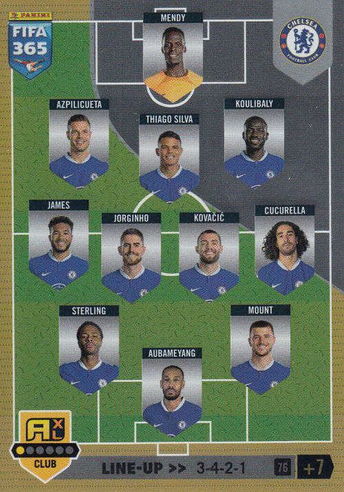 CHELSEA FC - PANINI `FIFA 365 COLLECTION` 2023 - `TEAM LINE UP` FOIL TRADING CARD 76