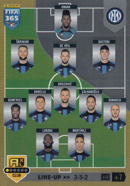 INTER MILAN - PANINI `FIFA 365 COLLECTION` 2023 - `TEAM LINE UP` FOIL TRADING CARD 310