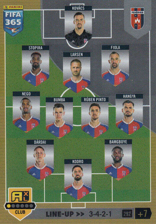 MDL FEHERVAR FC - PANINI `FIFA 365 COLLECTION` 2023 - `TEAM LINE UP` FOIL TRADING CARD 292