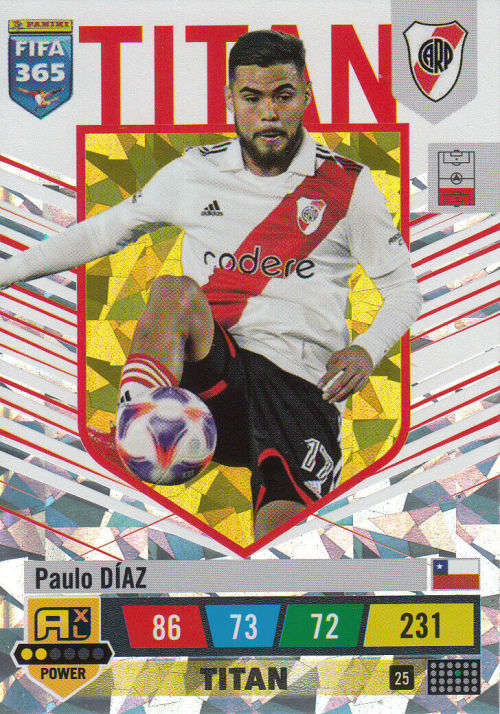 PAULO DIAZ - PANINI `FIFA 365 COLLECTION` 2023 - `TITAN` FOIL TRADING CARD 25