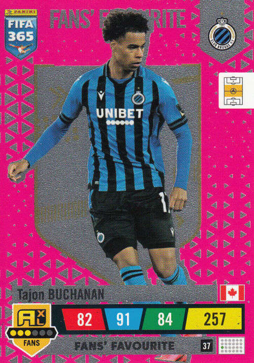 TAJON BUCHANON - PANINI `FIFA 365 COLLECTION` 2023 - `FANS FAVORITE` FOIL TRADING CARD 37