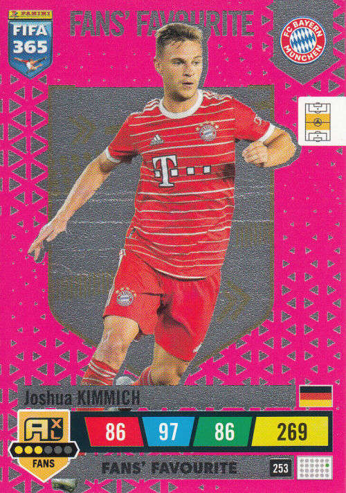 JOSHUA KIMMICH - PANINI `FIFA 365 COLLECTION` 2023 - `FANS FAVORITE` FOIL TRADING CARD 253