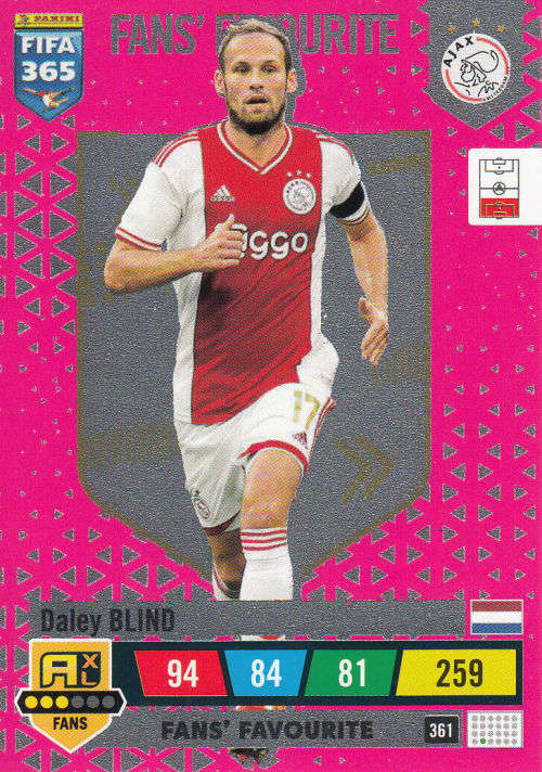 DALEY BLIND - PANINI `FIFA 365 COLLECTION` 2023 - `FANS FAVORITE` FOIL TRADING CARD 361