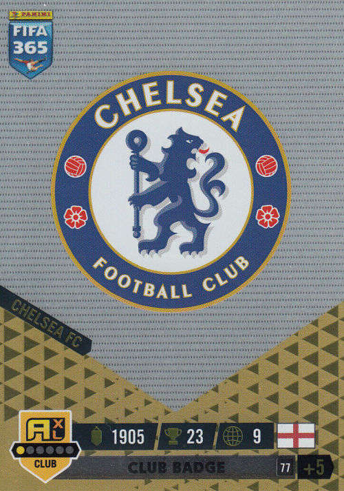 CHELSEA FC - PANINI `FIFA 365 COLLECTION` 2023 - `CLUB BADGE` FOIL TRADING CARD 77