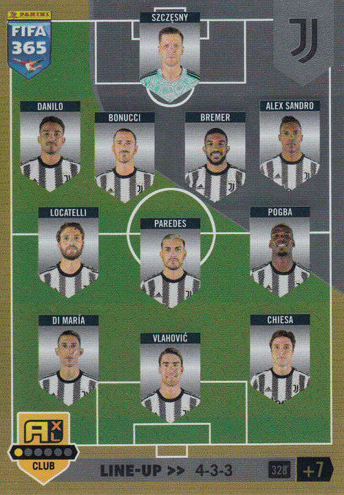 JUVENTUS - PANINI `FIFA 365 COLLECTION` 2023 - `TEAM LINE UP` FOIL TRADING CARD 328