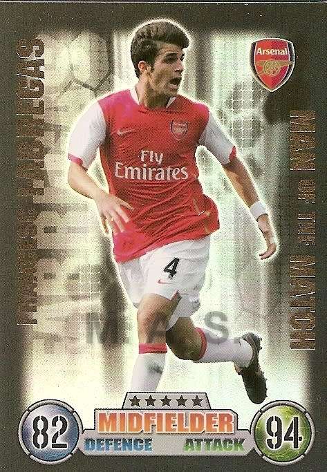 CESC FABREGAS - TOPPS `MATCH ATTAX 2007/08` - RARE `MAN of the MATCH` TRADING CARD