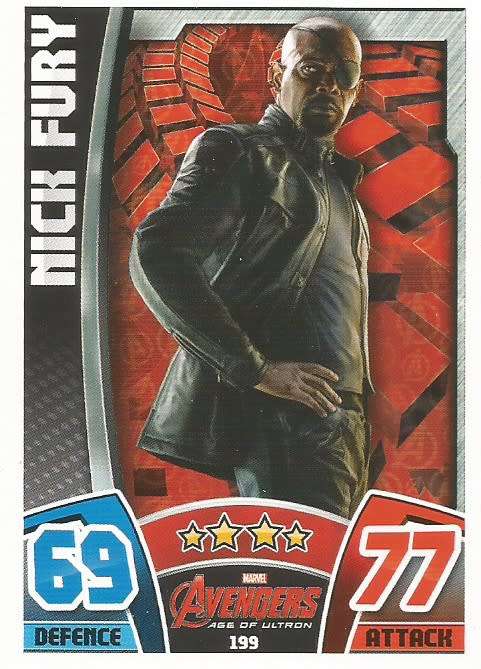 NICK FURY -  TOPPS `HERO ATTAX AVENGERS` 2015 - `MOVIE CARD` TRADING CARD 199