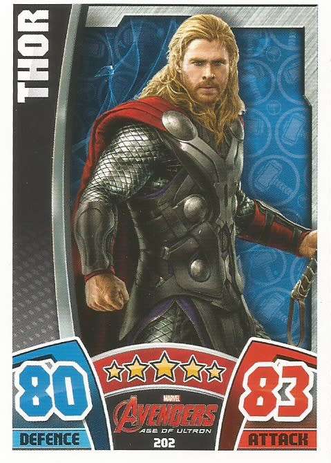 THOR -  TOPPS `HERO ATTAX AVENGERS` 2015 - `MOVIE CARD` TRADING CARD 202