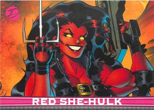 RED SHE HULK - MARVEL `DANGEROUS DIVAS` 2011 Series I - PARALLEL `FOIL` TRADING CARD 20