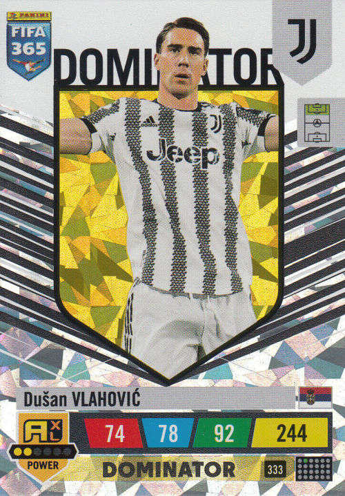 DUSAN VLAHOVIC - PANINI `FIFA 365 COLLECTION` 2023 - `DOMINATOR` FOIL TRADING CARD 333