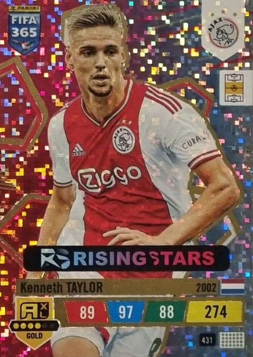 KENNETH TAYLOR - PANINI `FIFA 365 COLLECTION` 2023 - GOLD `RISING STAR` FOIL TRADING CARD 431