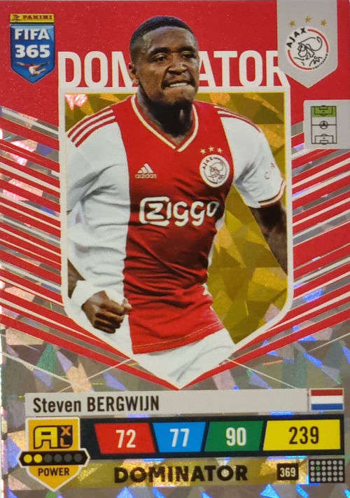 STEVEN BERGWIJN - PANINI `FIFA 365 COLLECTION` 2023 - `DOMINATOR` FOIL TRADING CARD 369