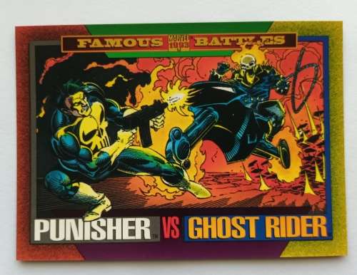 PUNISHER vs GHOST RIDER  - MARVEL UNIVERSE 1993 - FAMOUS BATTLES TRADING CARD 176