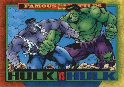HULK vs HULK  - MARVEL UNIVERSE 1993 - FAMOUS BATTLES TRADING CARD 173