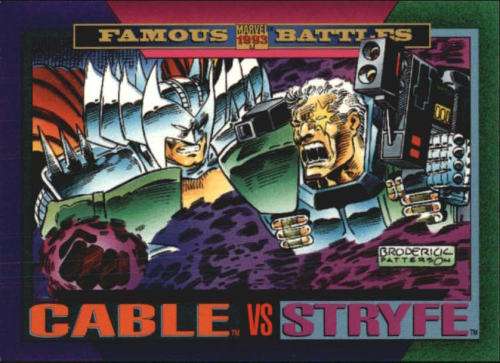 CABLE vs STRYFE  - MARVEL UNIVERSE 1993 - FAMOUS BATTLES TRADING CARD 146