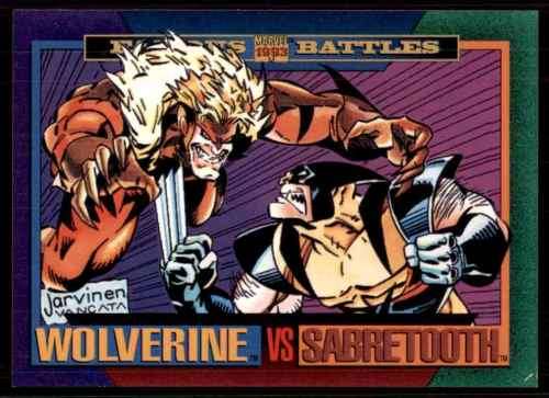 WOLVERINE vs SABRETOOTH  - MARVEL UNIVERSE 1993 - FAMOUS BATTLES TRADING CARD 149
