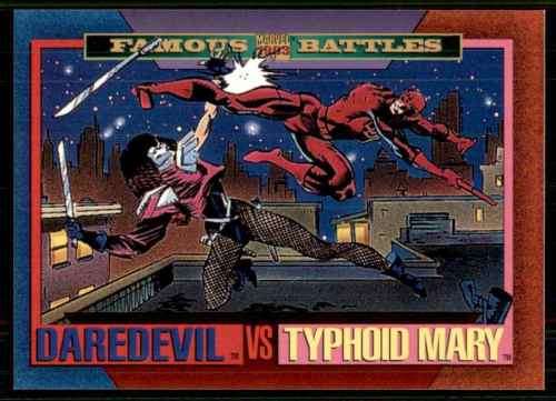 DAREDEVIL vs TYPHOID MARY  - MARVEL UNIVERSE 1993 - FAMOUS BATTLES TRADING CARD 168