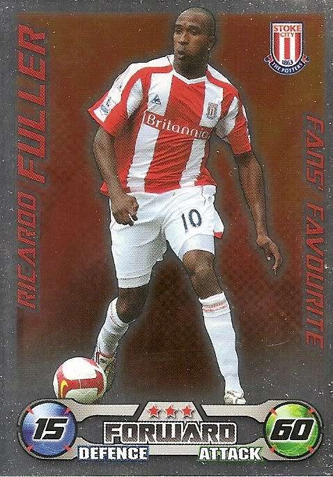 RICARDO FULLER - TOPPS`MATCH ATTAX EXTRA`2008/09 -`FANS FAVOURITE` FOIL TRADING CARD