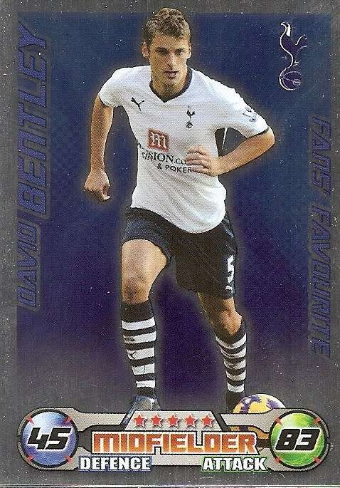 DAVID BENTLEY - TOPPS`MATCH ATTAX EXTRA`2008/09 -`FANS FAVOURITE` FOIL TRADING CARD