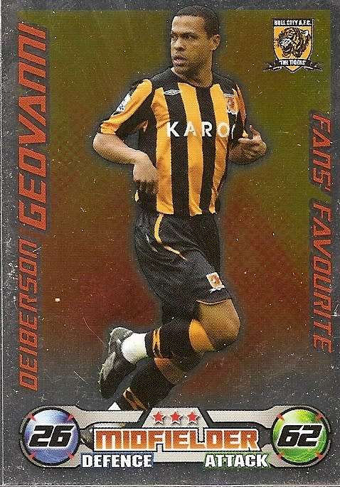 GIOVANNI - TOPPS`MATCH ATTAX EXTRA`2008/09 -`FANS FAVOURITE` FOIL TRADING CARD