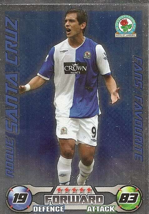 ROQUE SANTA CRUZ - TOPPS`MATCH ATTAX EXTRA`2008/09 -`FANS FAVOURITE` FOIL TRADING CARD